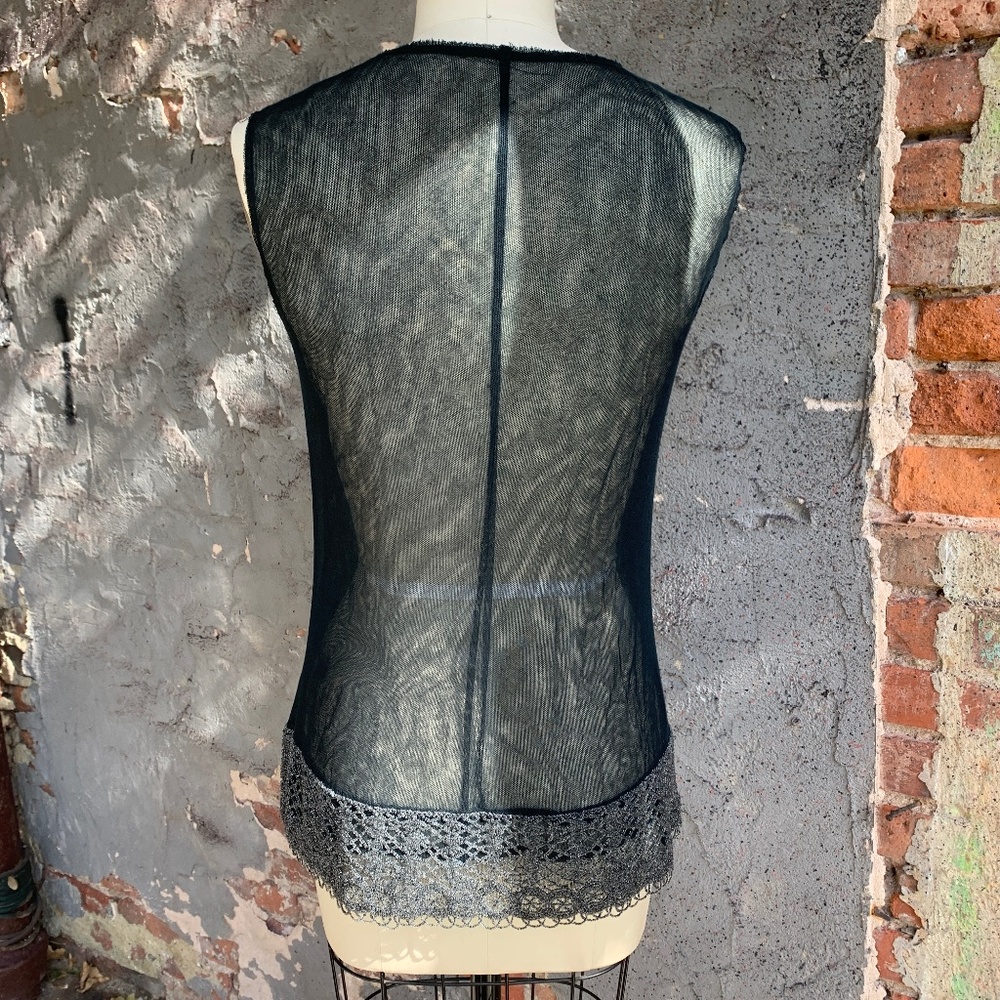 Alberta Ferretti sheer black sleeveless top - Picture 3 of 10